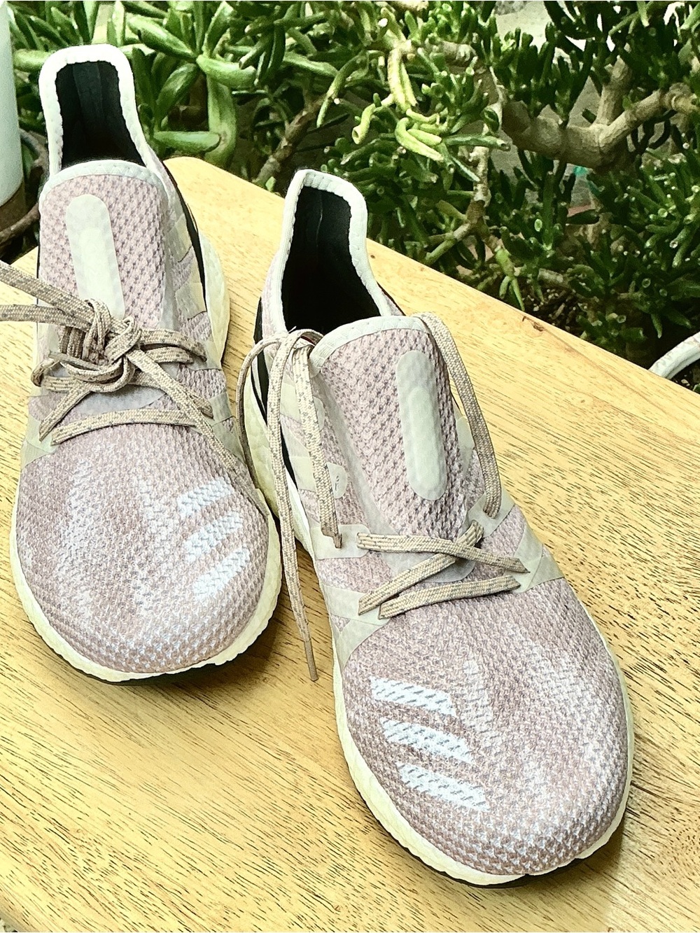 adidas Light Pink Knit Lace-Up Women's Sneakers